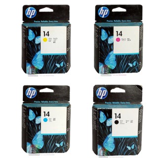 hp 14 ตลับหมึกอิงค์เจ็ท ชุดสี 4 สี สีดำ สีฟ้า สีแดง และสีเหลือง